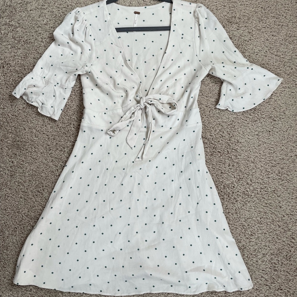 Free people white polka dot dress